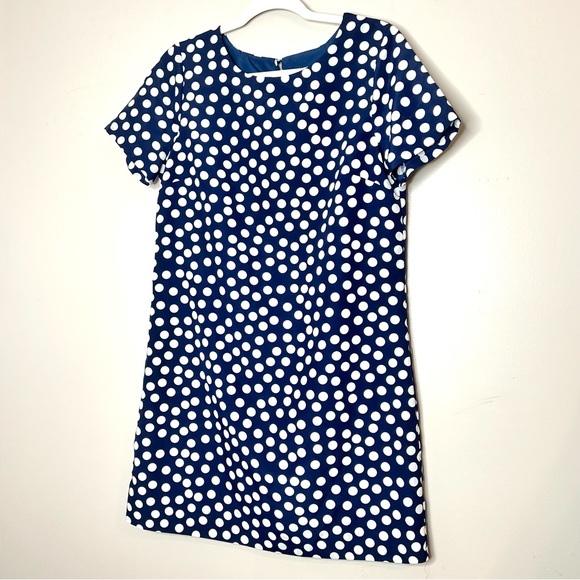 J Crew Mod Dot Polka Dot Shift Mini Dress Navy White Nautical Preppy Coastal 6 - Picture 3 of 12